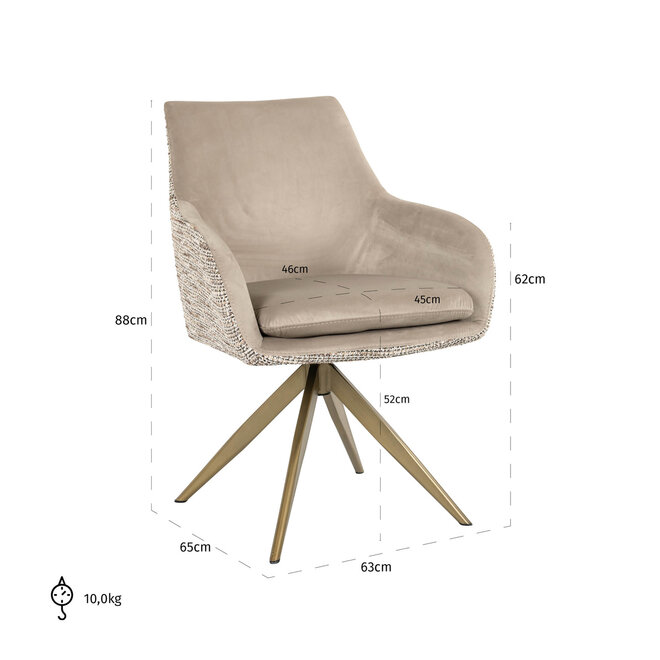 Eetkamerstoel Lisonne trendy nature swivel