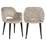 Eetkamerstoel Giovanna trendy nature / khaki velvet fire retardant