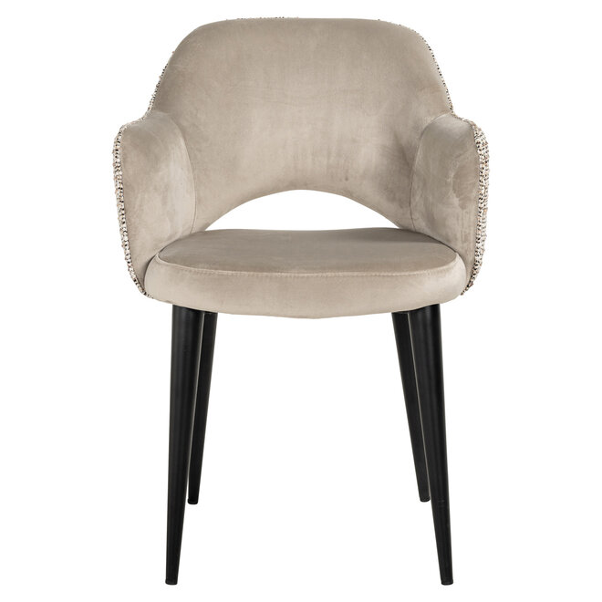 Eetkamerstoel Giovanna trendy nature / khaki velvet fire retardant