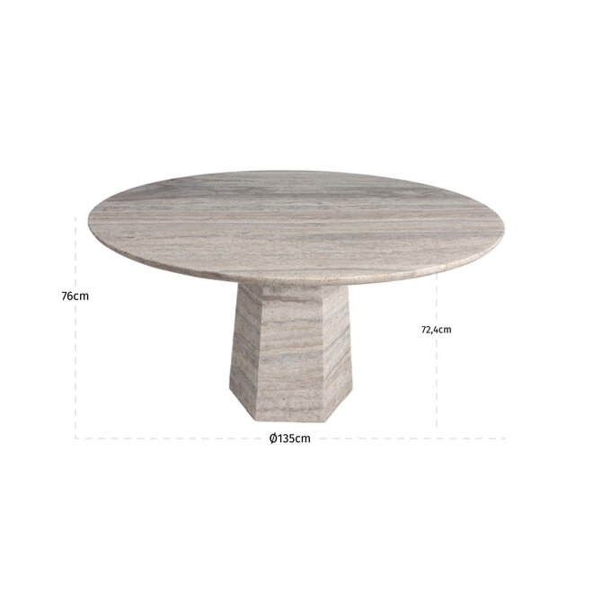 Eettafel Westin grey 135Ø