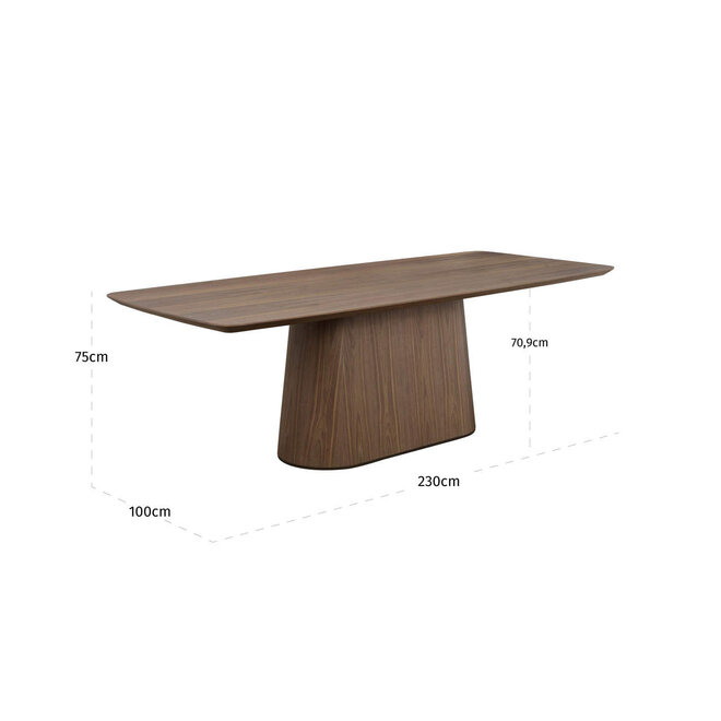 Eettafel Windsor walnut 230