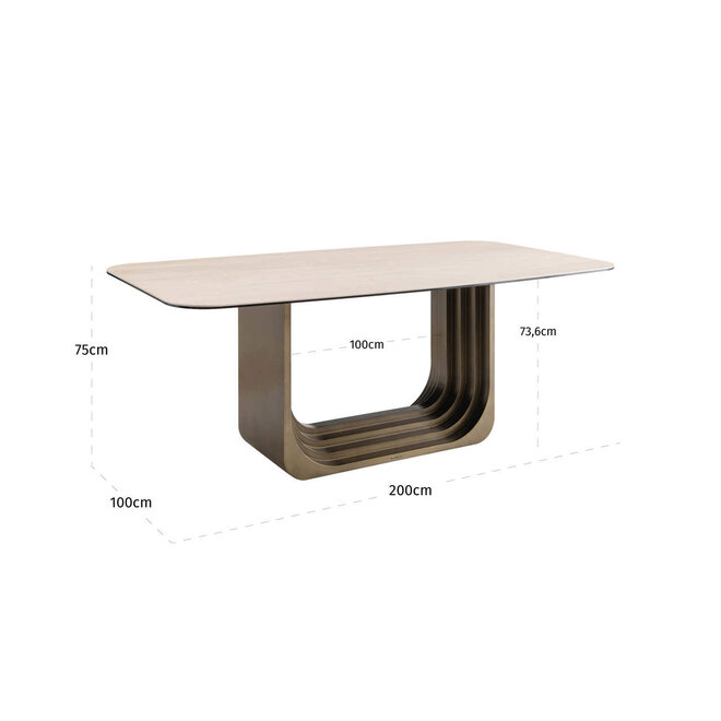 Eettafel Maxfield beige 200