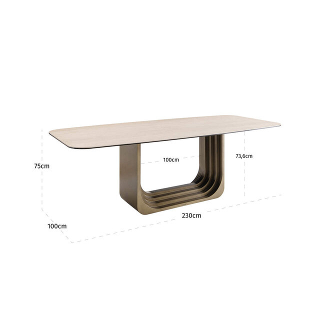 Eettafel Maxfield beige 230