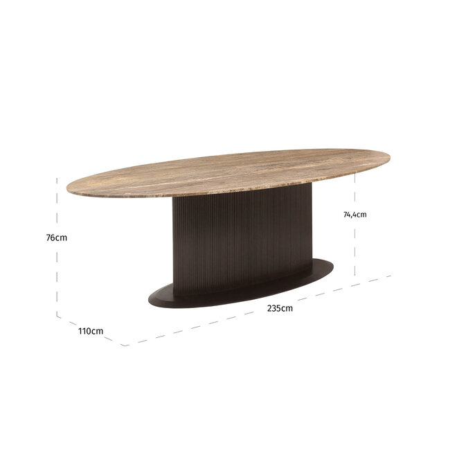 Eettafel Russo ash brown oval 235