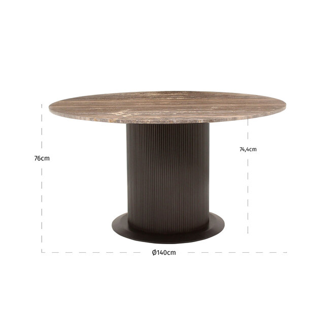 Eettafel Russo ash brown 140Ø