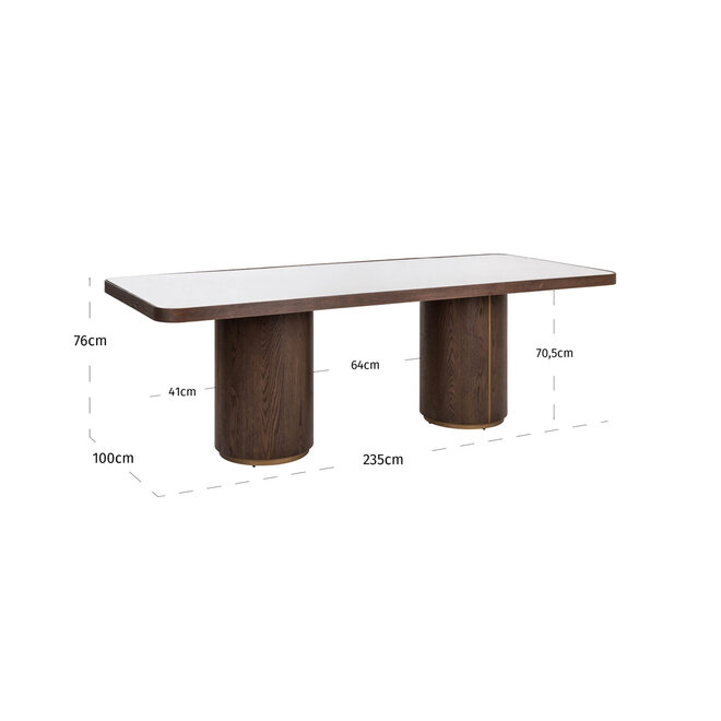 Eettafel Willox beige 235 including glass
