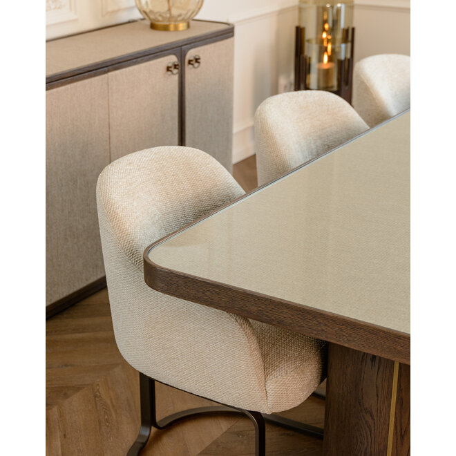 Eettafel Willox beige 235 including glass