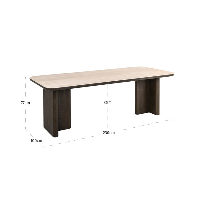 Eettafel Nando brown 230