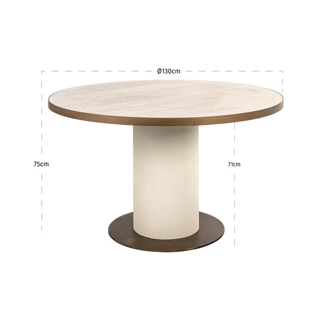Eettafel Tivoli white 130Ø