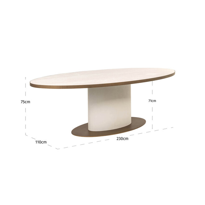 Eettafel Tivoli white oval 230