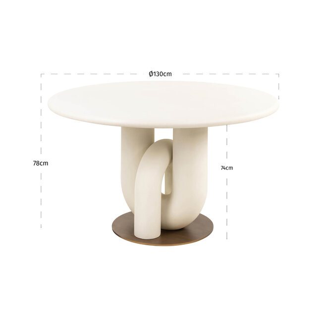 Eettafel Winslow white 135Ø