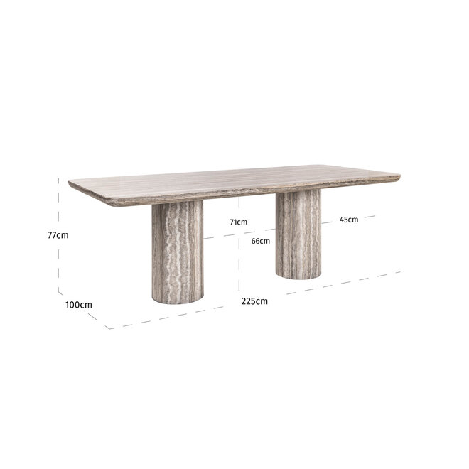Eettafel Dulce grey 225 (denizly)