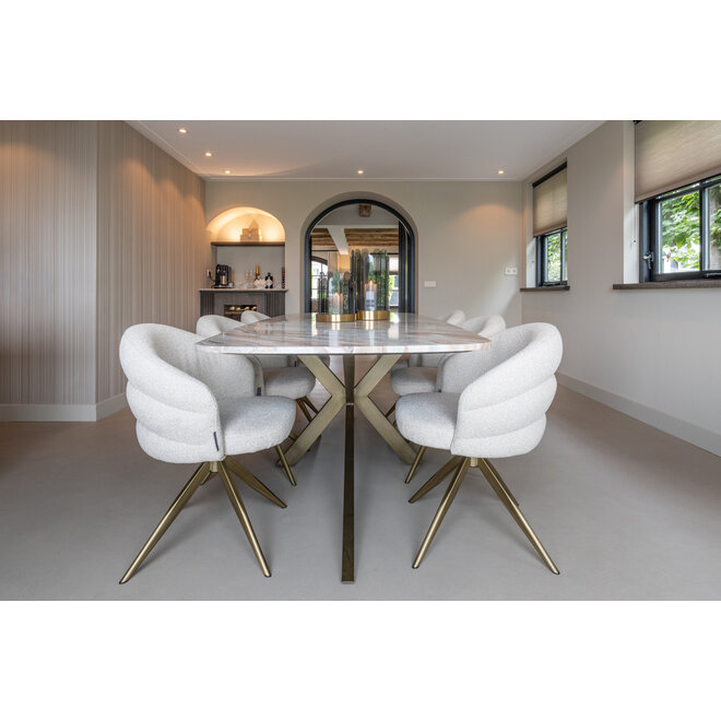 Eettafel Bottega Blush beige danish oval 220
