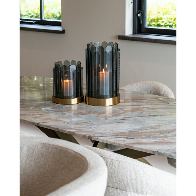 Eettafel Bottega Blush beige danish oval 220