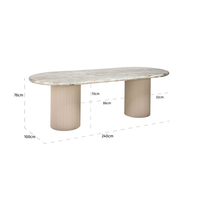 Eettafel Coronel Blush beige 240