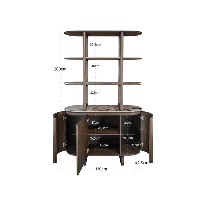 Wandkast Langford brown