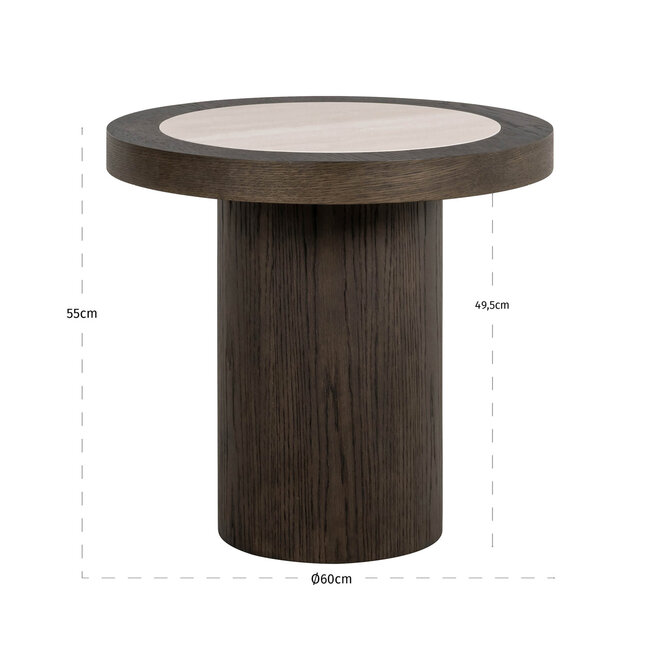 Bijzettafel Nando brown
