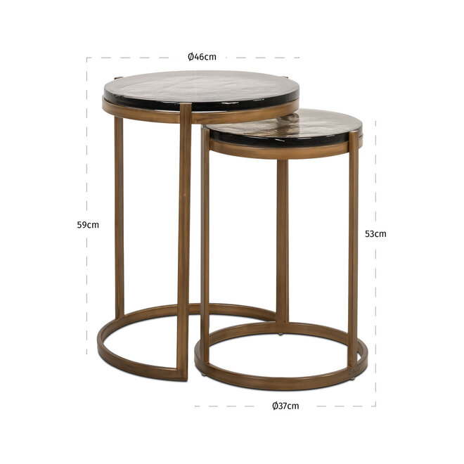 Bijzettafel Cleo gold (Set of 2)