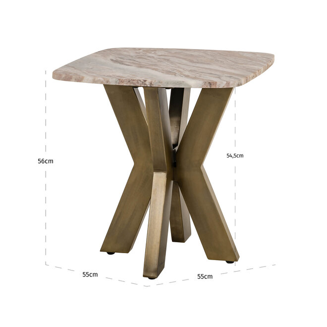 Bijzettafel Bottega Blush beige