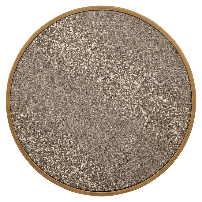 Bijzettafel Bloomville brass shagreen incl. glass (Set of 2)