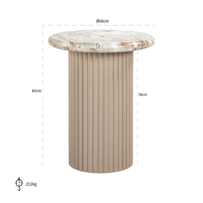 Bijzettafel Coronel Blush beige