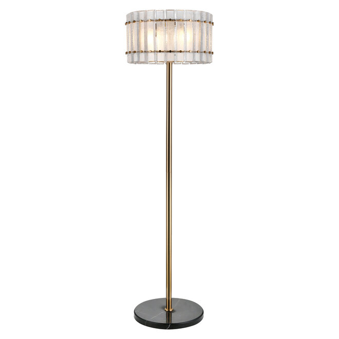 Vloerlamp Feline brass antique