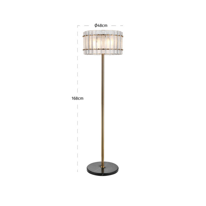 Vloerlamp Feline brass antique