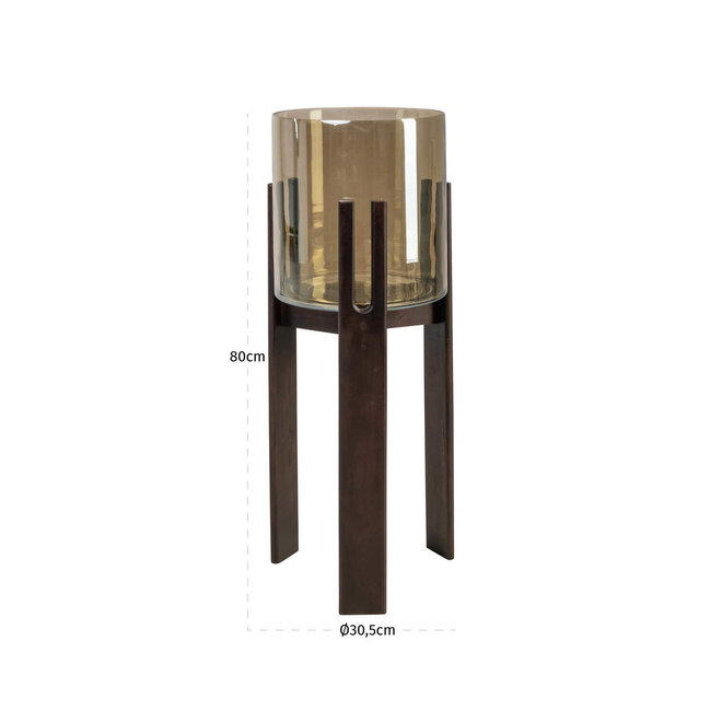 Windlicht Reese walnut large