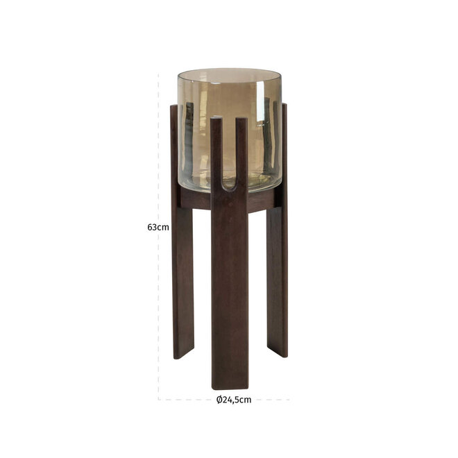 Windlicht Paige walnut small