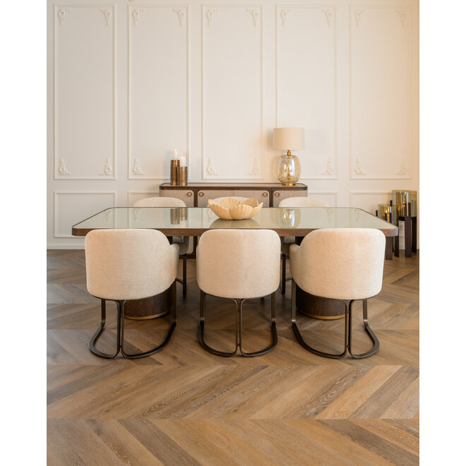 Windlicht Paige walnut small