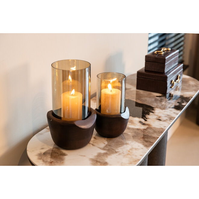 Windlicht Sloane walnut large