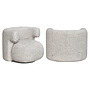 Lounge stoel Talley cream tweed swivel