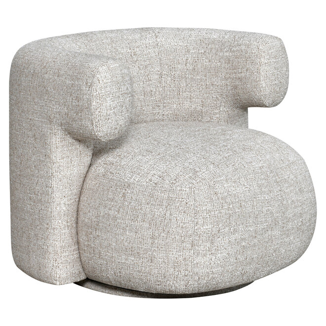 Lounge stoel Talley cream tweed swivel