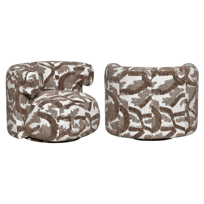 Lounge stoel Talley brown nature swivel