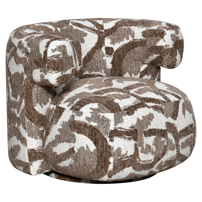 Lounge stoel Talley brown nature swivel
