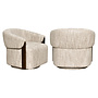 Lounge stoel Marina natural softweave swivel fire retardant