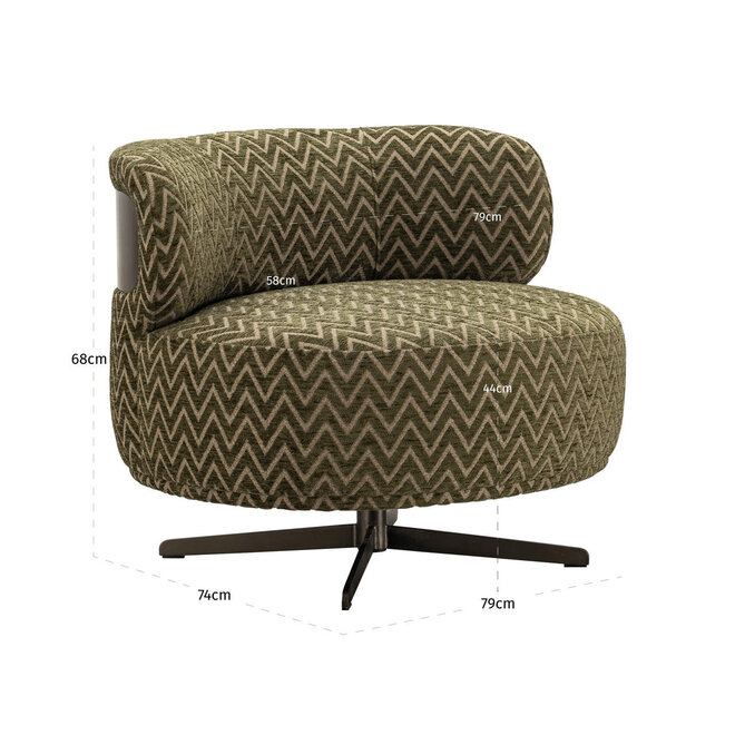 Lounge stoel Lauren moss chevron swivel