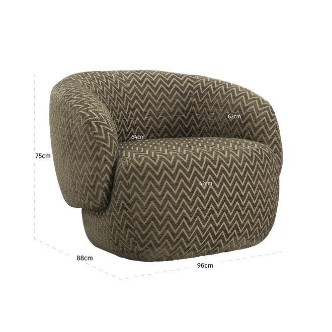 Lounge stoel Milano moss chevron