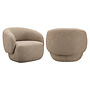 Lounge stoel Milano sand tweed fire retardant