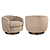 Lounge stoel Colmar khaki fluffy swivel