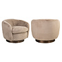 Lounge stoel Colmar khaki fluffy swivel