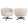 Lounge stoel Estelle sand chevron swivel