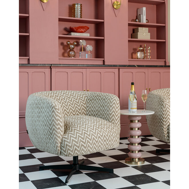 Lounge stoel Estelle sand chevron swivel