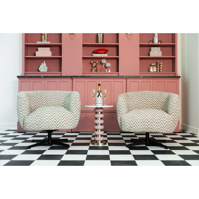 Lounge stoel Estelle sand chevron swivel