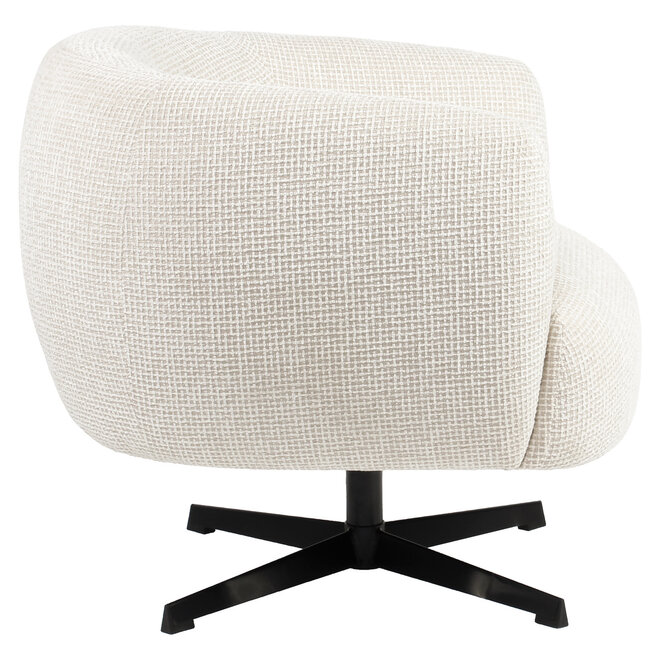 Lounge stoel Estelle beige blockweave swivel