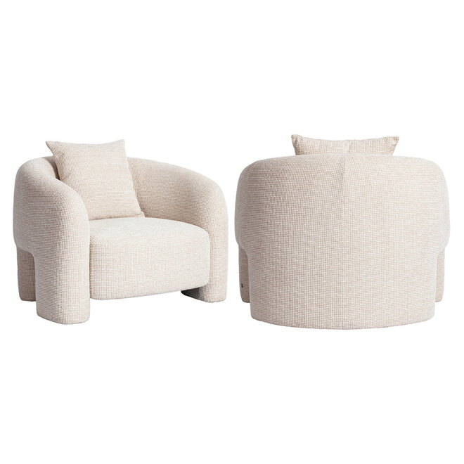 Lounge stoel Tuscany beige blockweave