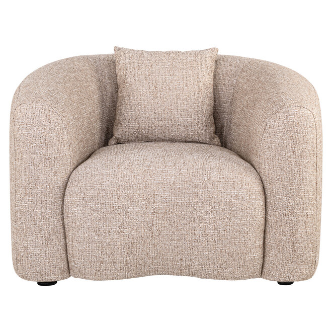 Lounge stoel Luxandra sand tweed fire retardant