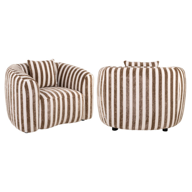 Lounge stoel Luxandra stripes sand