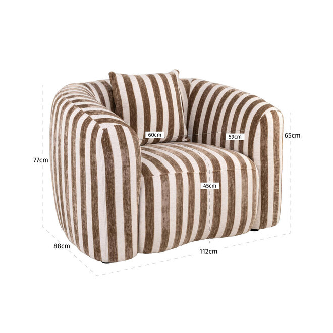 Lounge stoel Luxandra stripes sand