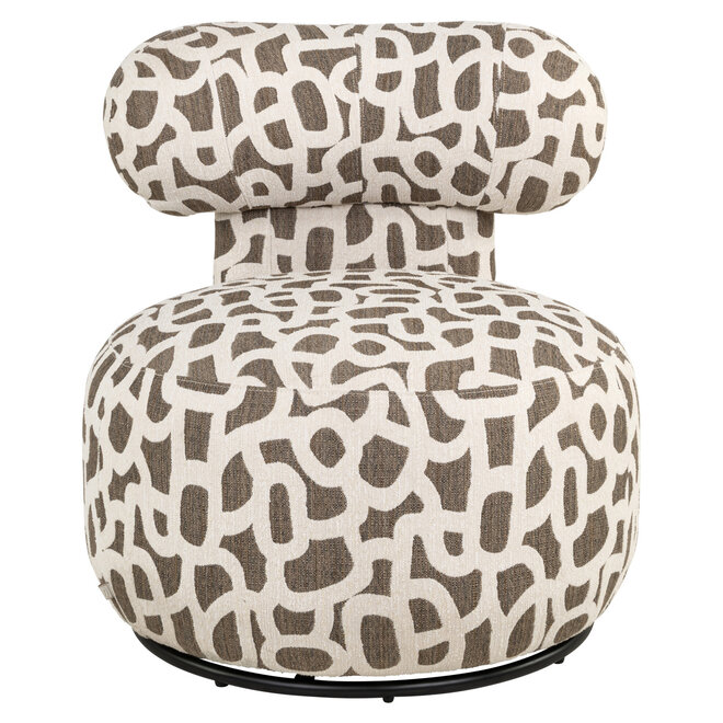 Lounge stoel Kaya weave brown swivel